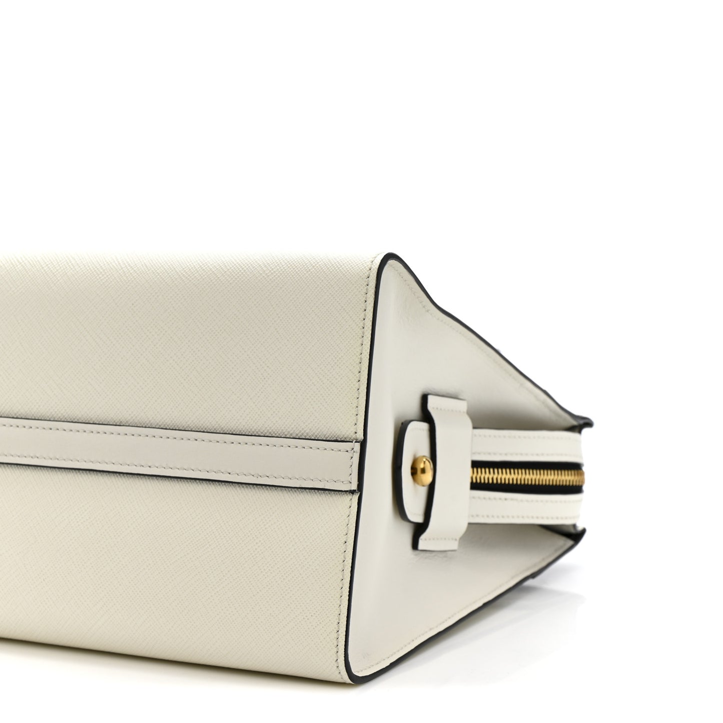 Saffiano City Calfskin Medium Esplanade White Black