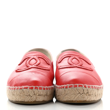 Chanel Lambskin CC Espadrilles 37 Red 2 of 18