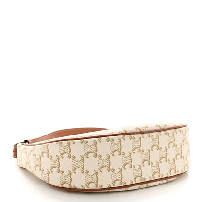 Celine Canvas Calfskin Ava Triomphe Shoulder Bag White 4 of 10