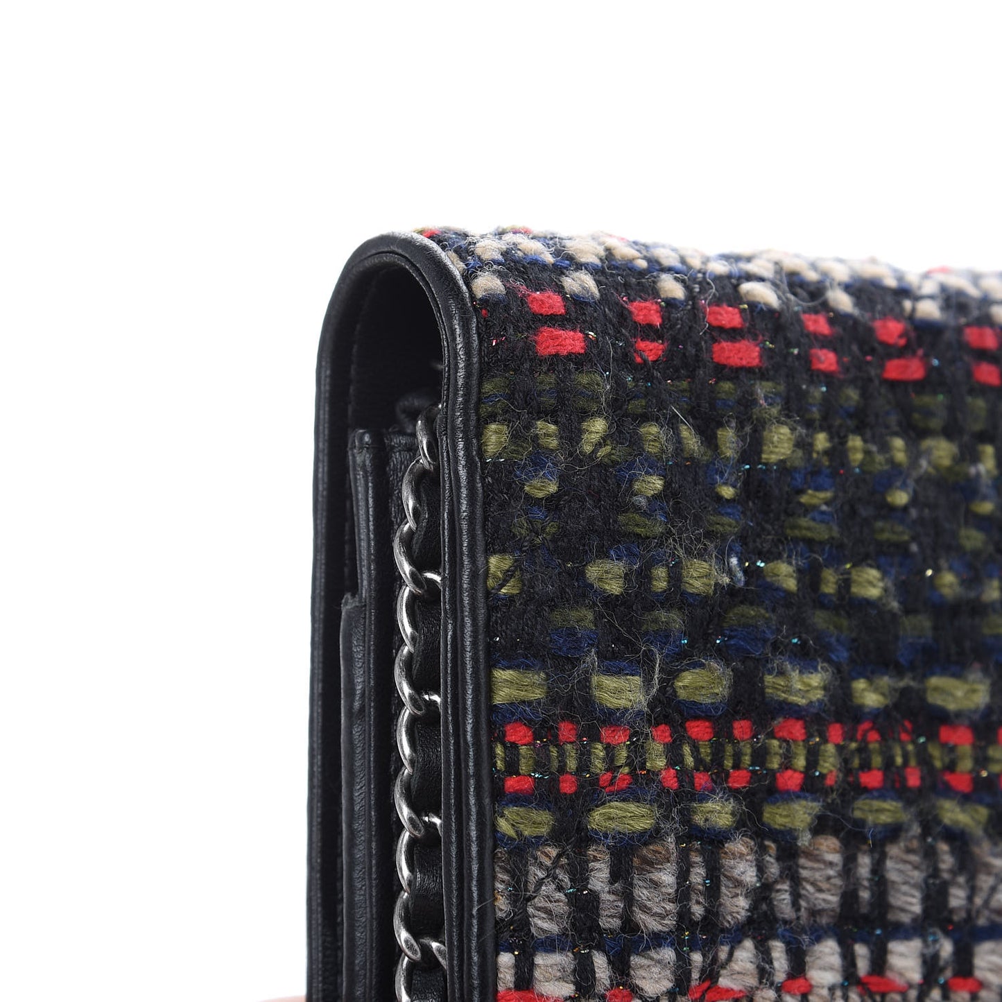 Tweed Wallet On Chain WOC Green Red Beige Black