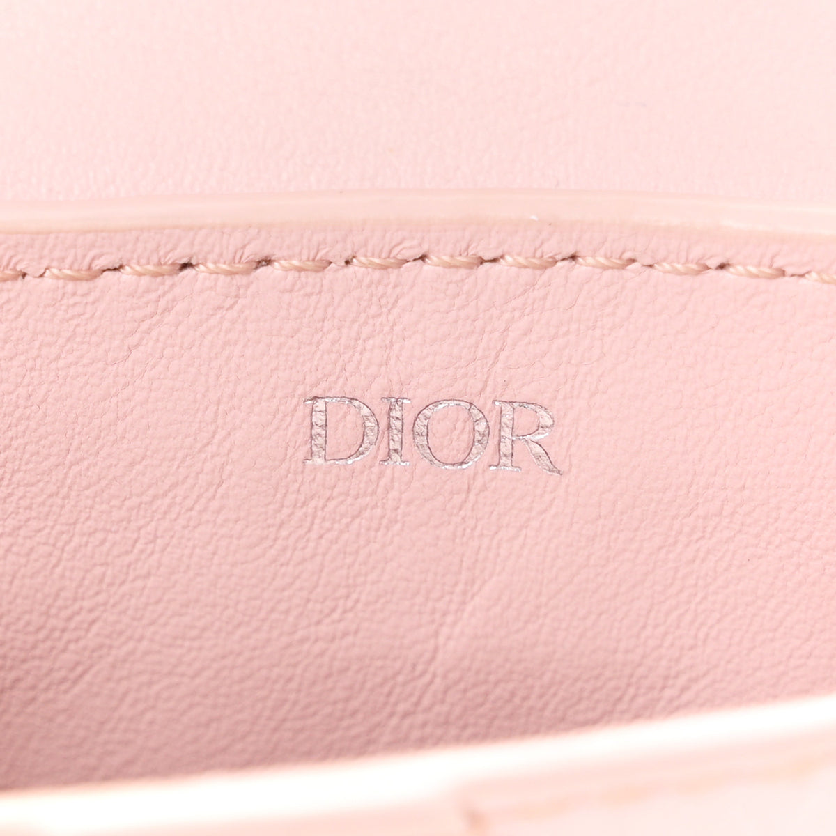 Christian Dior Grained Calfskin Saddle Mini Key Ring Pink 4 of 5