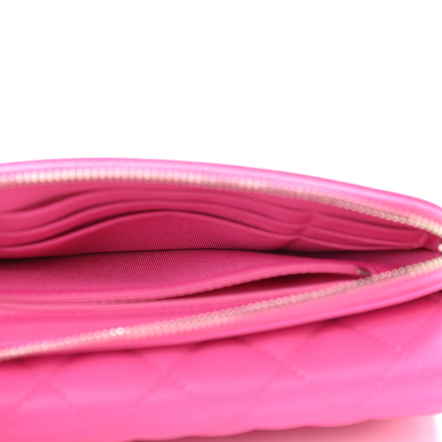 Chanel Lambskin Quilted Flap Phone Holder With Chain Neon Pink 6 of 14