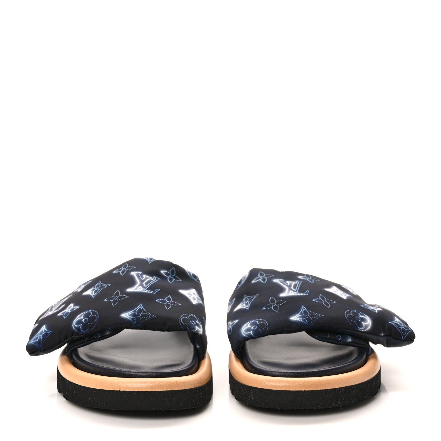 Louis Vuitton Nylon Monogram Womens Pool Pillow Comfort Mules 38 Navy Blue 2 of 8