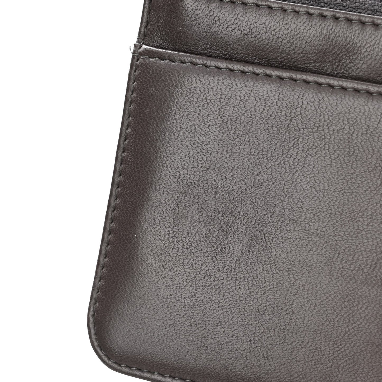Distressed Patent Chevron Quilted CC Crossing Wallet On Chain WOC Grey
