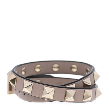Valentino Garavani Vitello Rockstud Double Wrap Bracelet Poudre 3 of 5