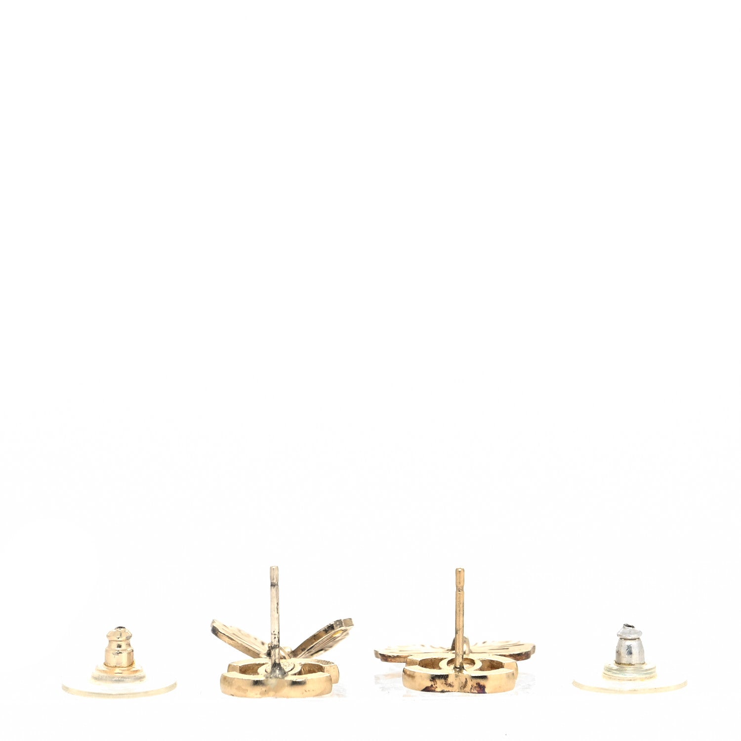 Chanel Crystal CC Butterfly Earrings Gold 3 of 5