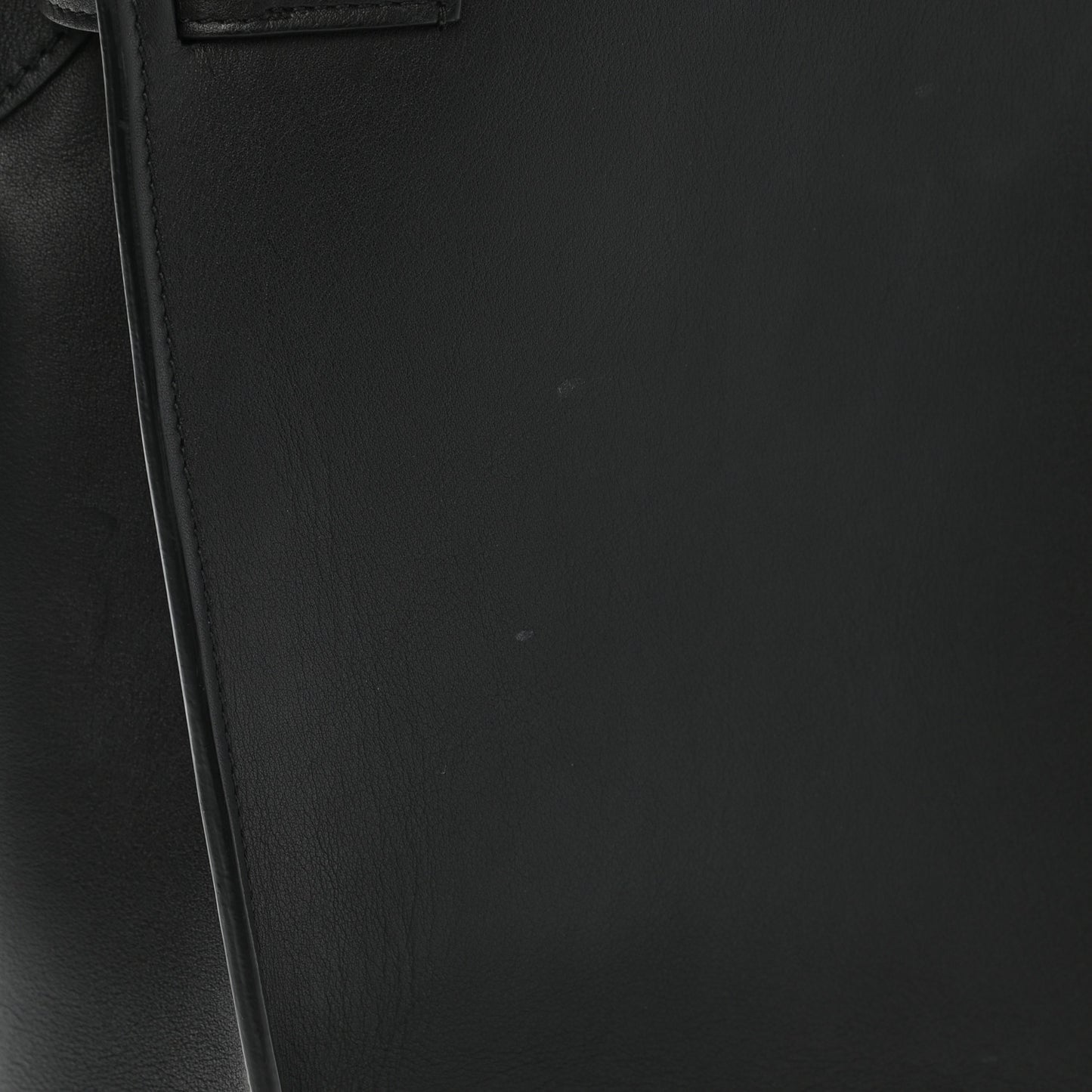 Smooth Calfskin Long Strap Big Bag Bucket Black
