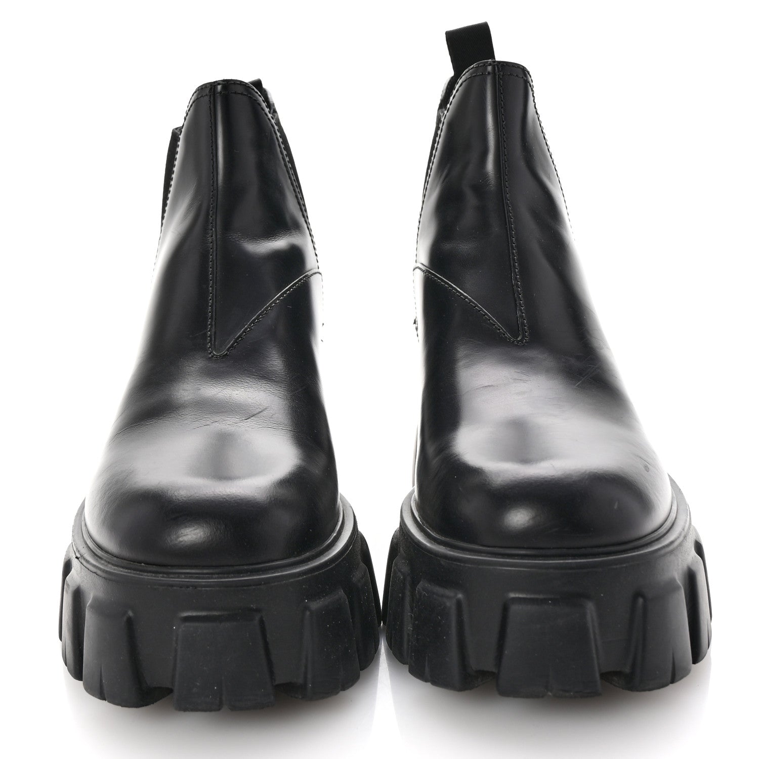 Prada Spazzolato Rois Monolith Chelsea 55mm Ankle Boots 39.5 Black 3 of 11