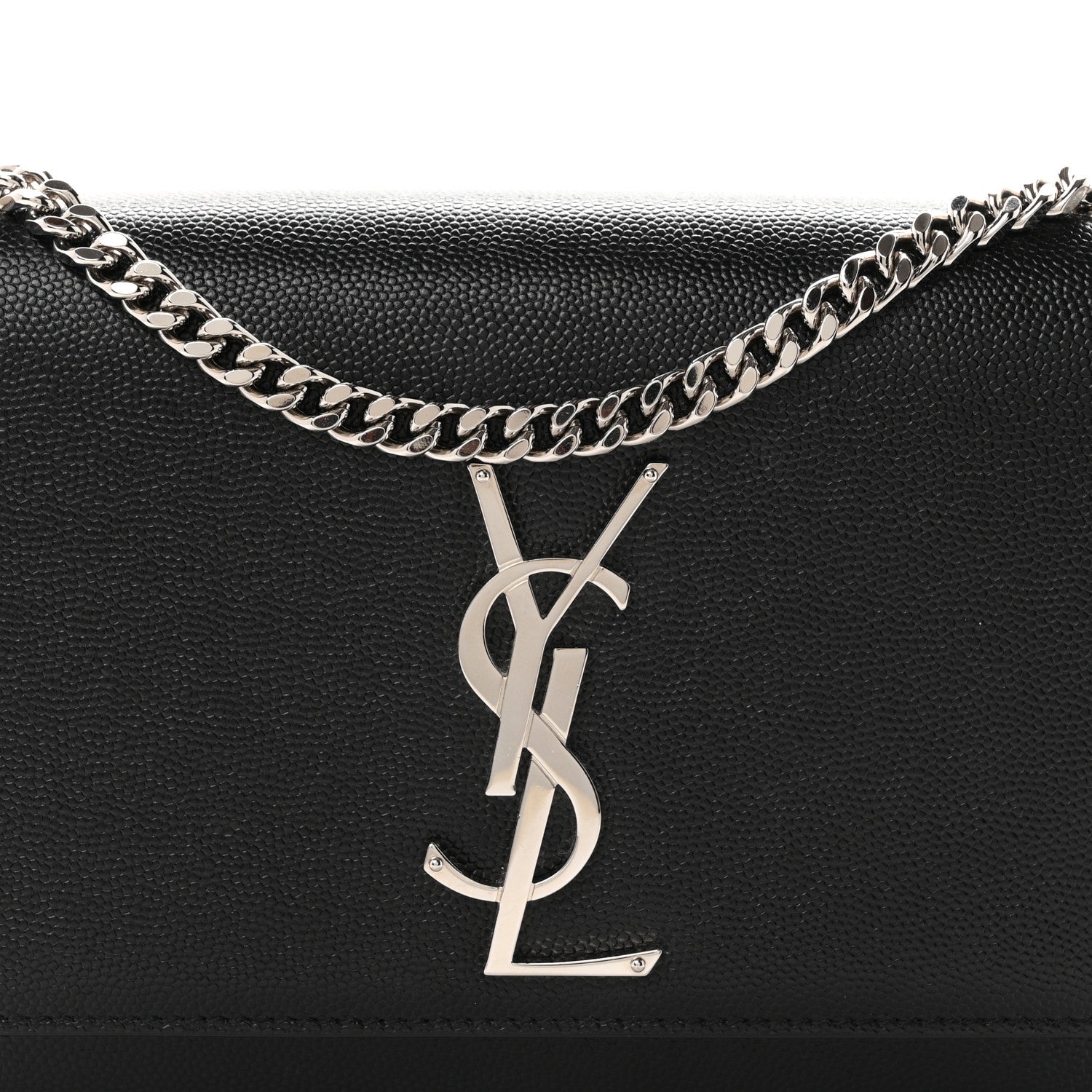 Saint Laurent Grain De Poudre Small Classic Monogram Kate Satchel Black 8 of 11