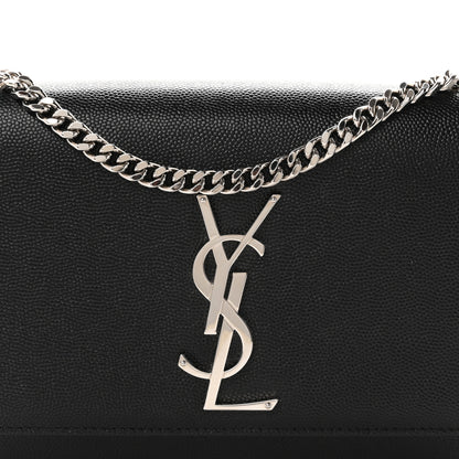 Saint Laurent Grain De Poudre Small Classic Monogram Kate Satchel Black 8 of 11