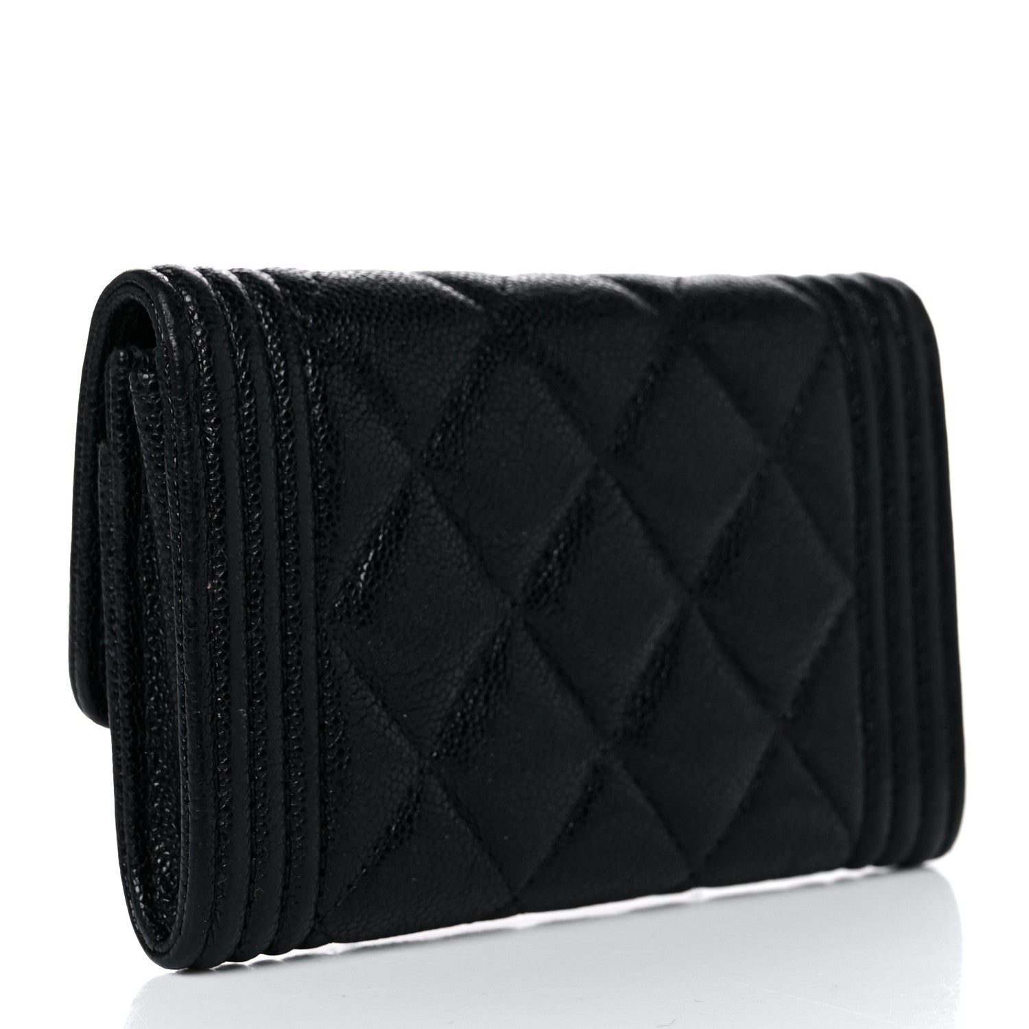 Chanel Caviar Quilted Boy Flap Card Holder Black 3 of 8