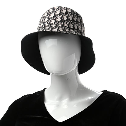 Christian Dior Polyester Cotton Oblique Teddy-D Brim Bucket Hat 57 Black 16 of 23