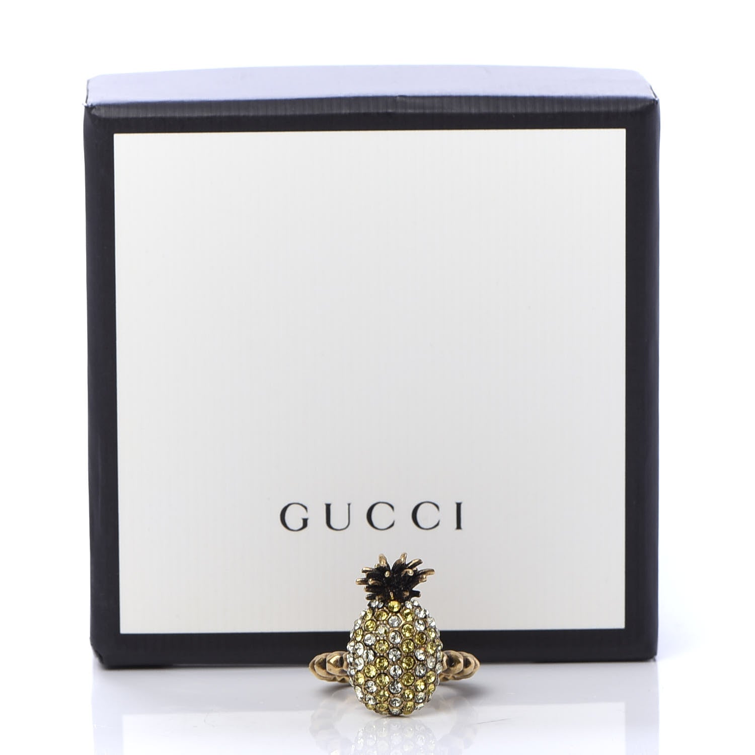 Gucci Crystal Pineapple Motif Ring M 7 of 7