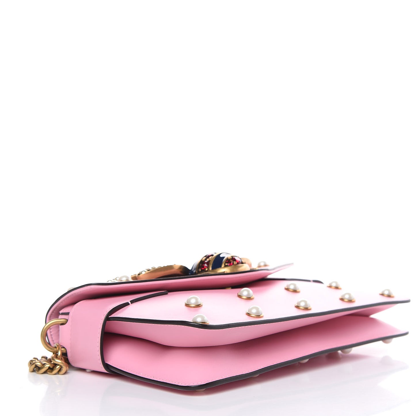 Nappa Pearl Studded Mini Queen Margaret Broadway Shoulder Bag Sugar Pink