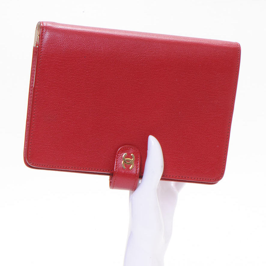 Leather Small Ring Agenda Planner Red