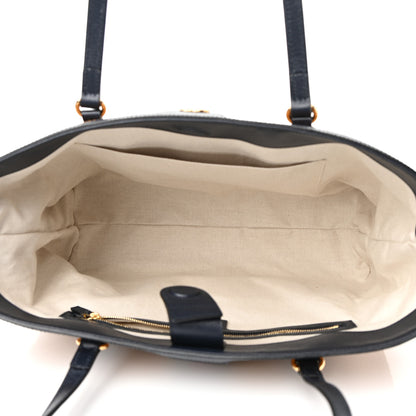 Gucci Straw Lux Calfskin Web Medium Ophidia Shopping Tote Dark Natural Blue 5 of 10