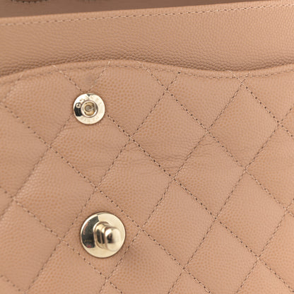 Chanel Caviar Quilted Medium Double Flap Dark Beige 11 of 12