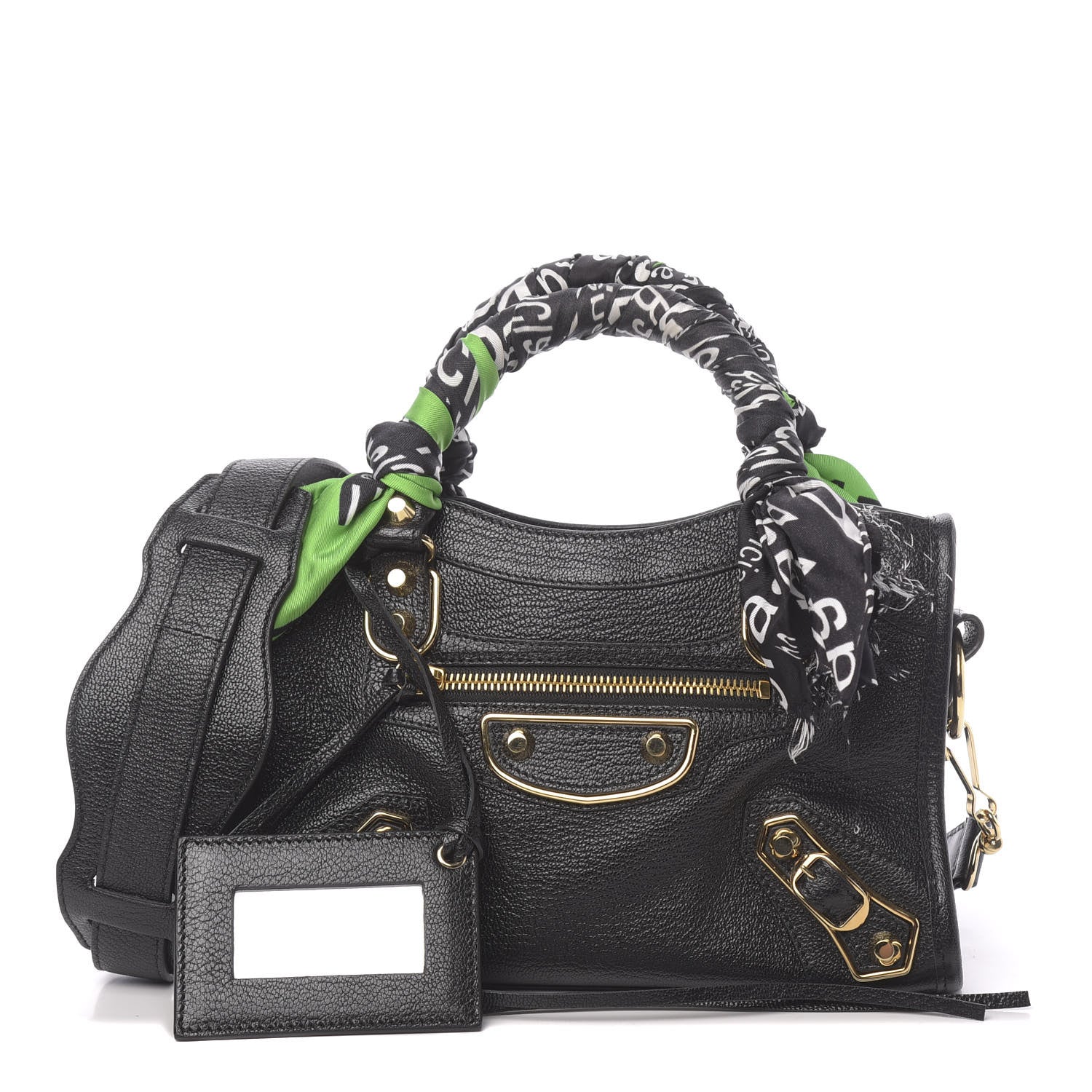 Balenciaga Chevre Gold Metallic Edge Hardware Mini Cityscarf Black 1 of 11