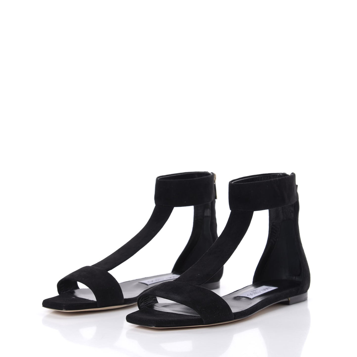 Suede Bethel Flat Sandals 37.5 Black