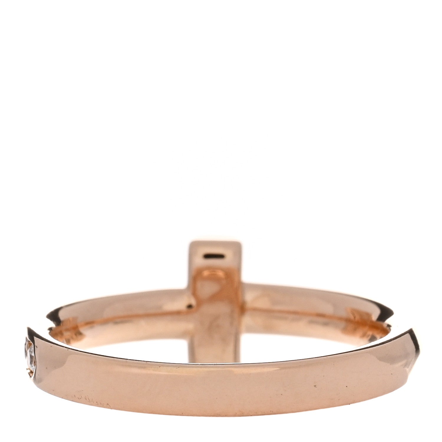 Tiffany 18K Rose Gold Diamond T T1 Ring 52 6 3 of 5