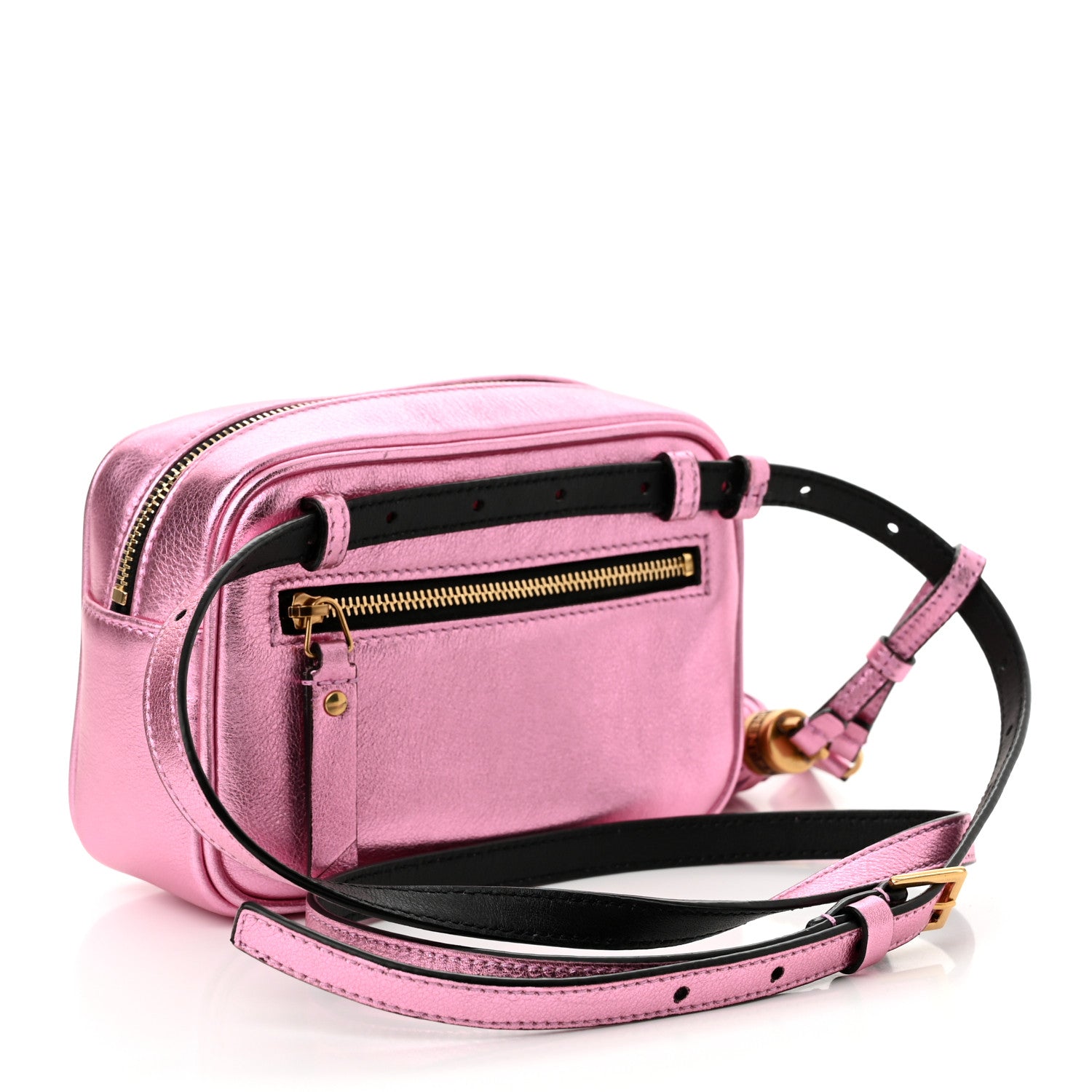 Saint Laurent Metallic Calfskin Matelasse Monogram Lou Belt Bag Vegas Pink 3 of 10