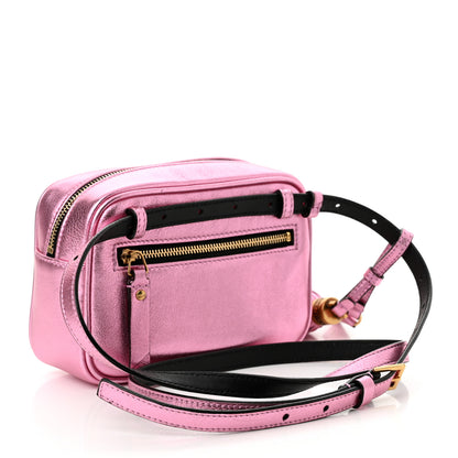 Saint Laurent Metallic Calfskin Matelasse Monogram Lou Belt Bag Vegas Pink 3 of 10