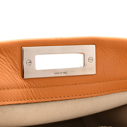 Fendi Vitello Seta Shiny Nappa Plexiglass Granite Medium Peekaboo Iconic Satchel Ginger Latte 7 of 11