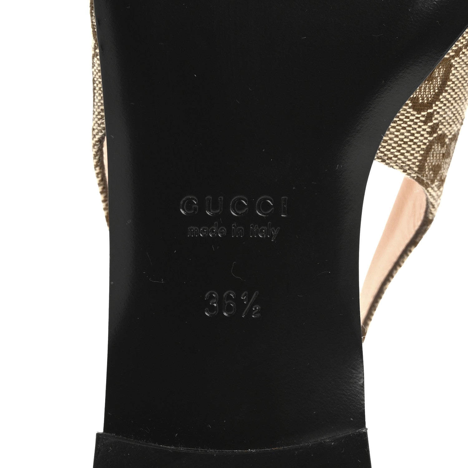 Gucci Monogram Horsebit Womens Slingback Ballet Flat 36.5 Beige Ebony Cocoa 8 of 14