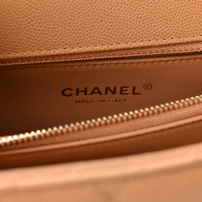 Chanel Caviar Quilted Small Coco Chain Handle Flap Brown 6 of 10