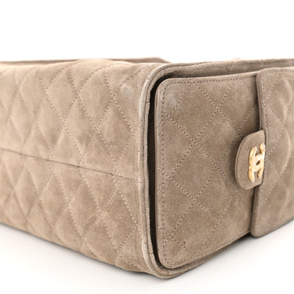 Chanel Suede Quilted Small Chanel 25 Handbag Dark Grey 9 of 11