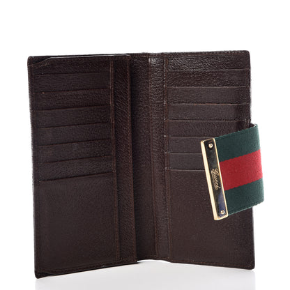 Gucci Monogram Calfskin Ladies Web Continental Wallet Beige Ebony Cocoa 7 of 12