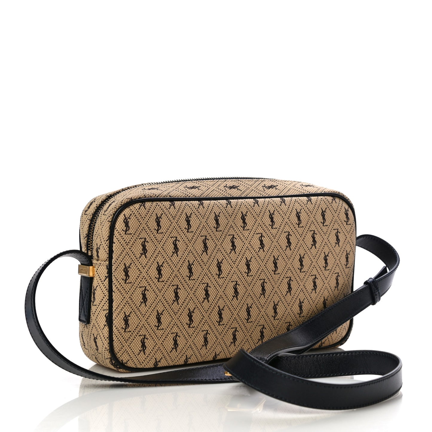 Canvas Monogram All Over Camera Bag Beige