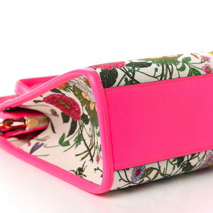 Gucci Canvas Medium Flora Tote Fuchsia 6 of 10