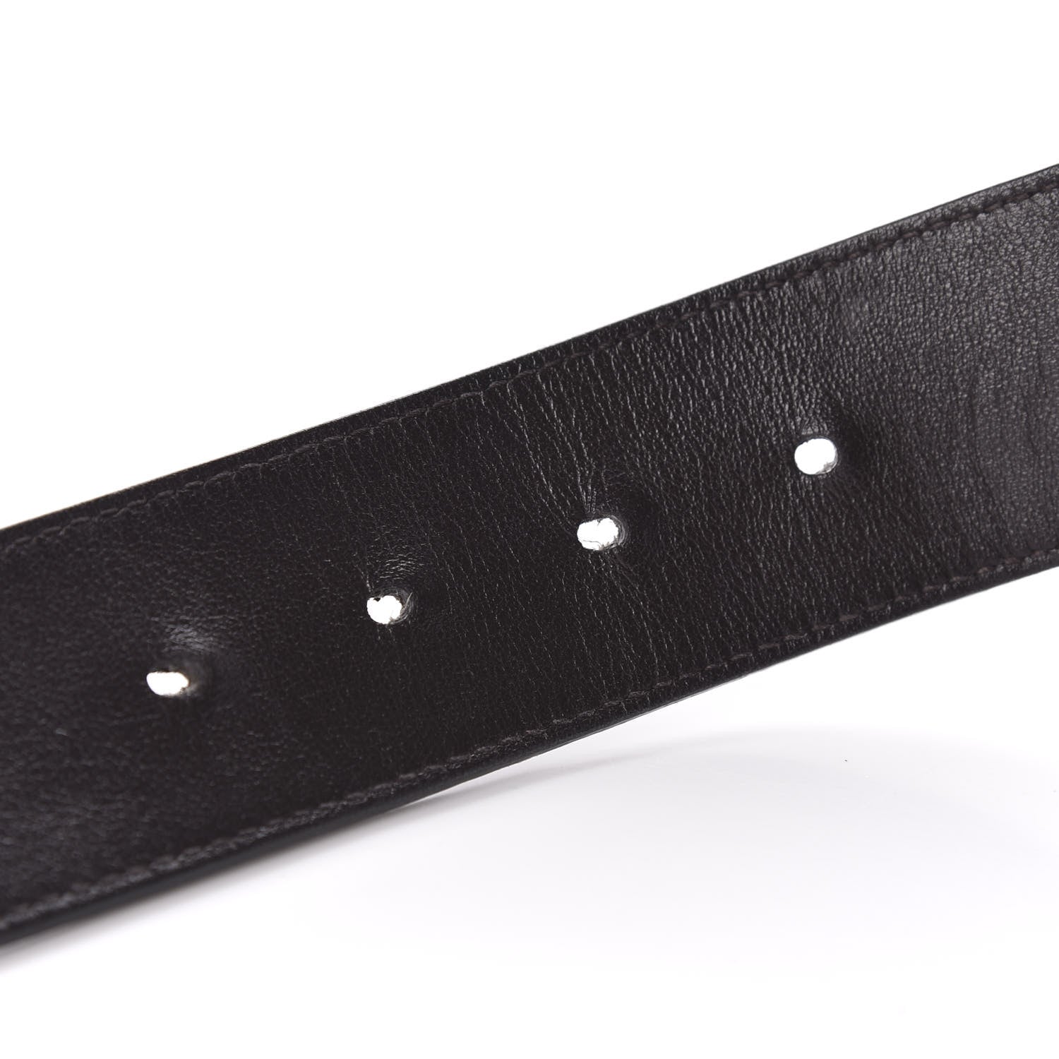Gucci Textured Dollar Calfskin Double G 40mm Belt 100 40 Dark Cocoa 4 of 5