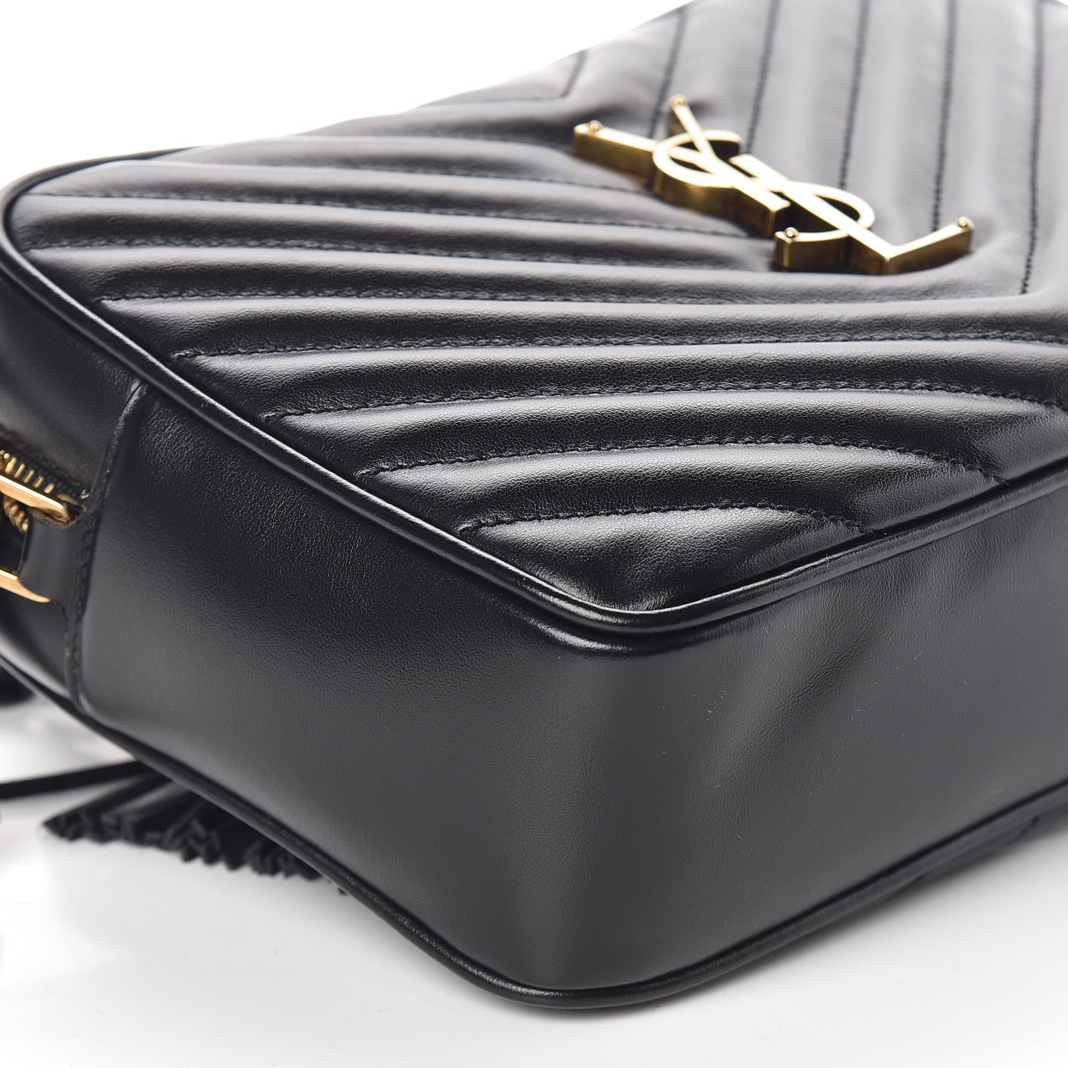 Saint Laurent Calfskin Matelasse Monogram Lou Camera Bag Black 5 of 9