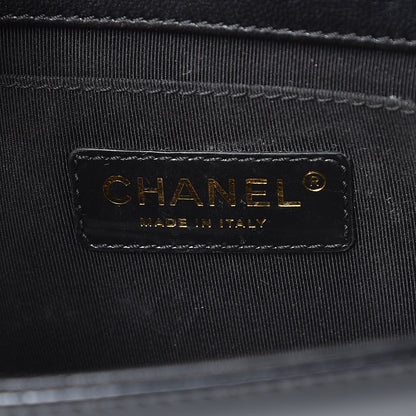 Chanel Patent Calfskin Quilted Boy Clutch With Removable Chain Black 6 of 7