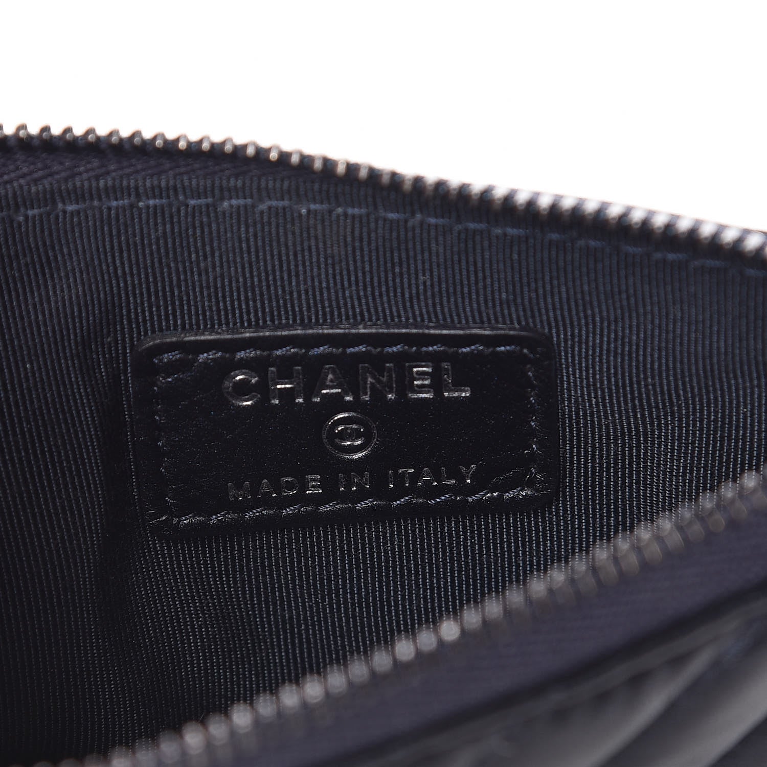 Chanel Lambskin Chevron Quilted Studded Small Cosmetic Case Dark Navy 6 of 8