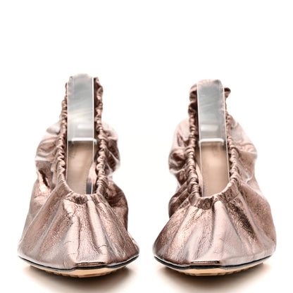 Bottega Veneta Metallic Crushed Nappa Glitter Plexiglass Almond Pumps 40 Brown 2 of 9