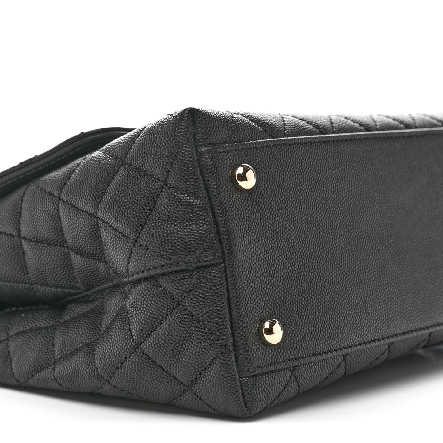 Caviar Quilted Small Coco Handle Flap Black