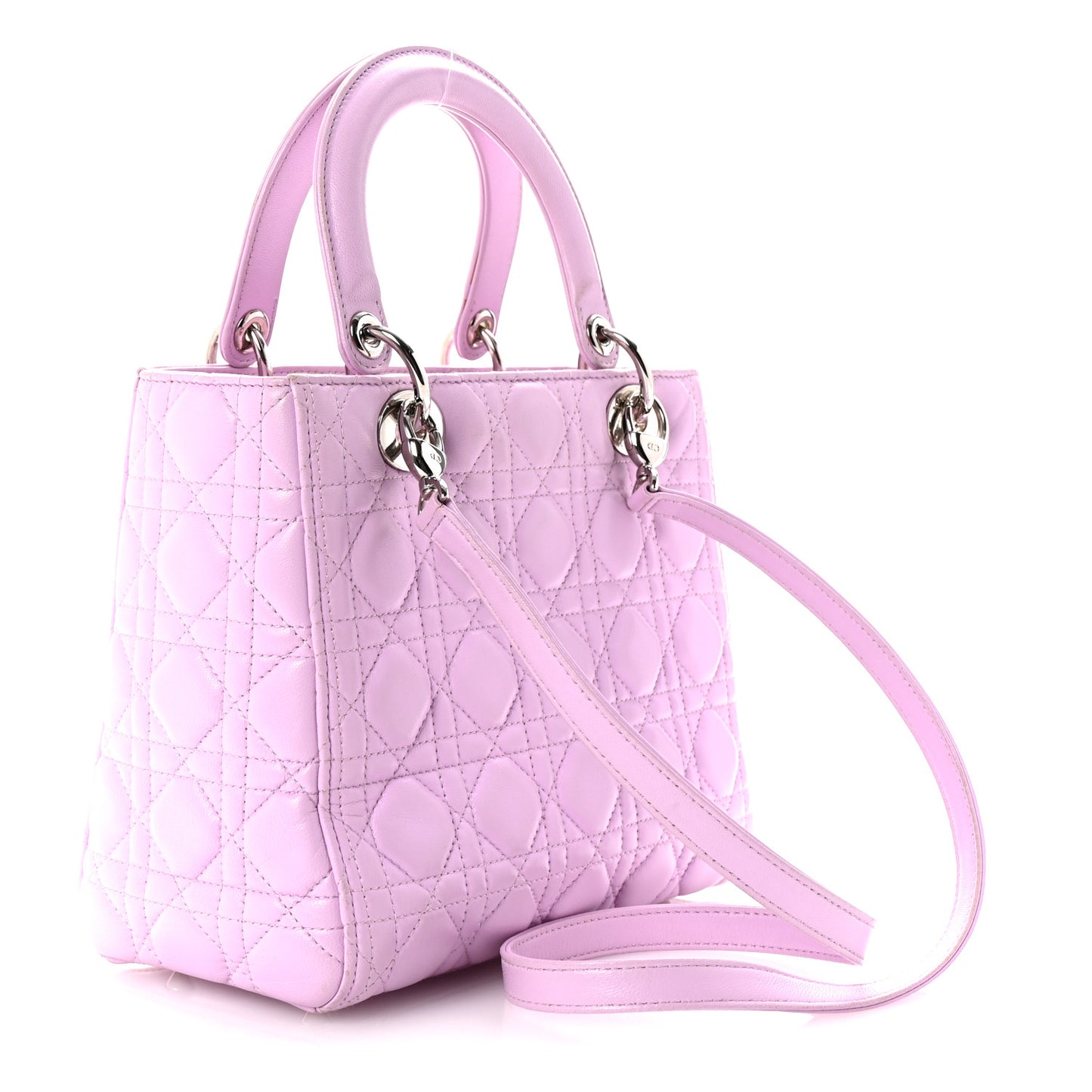 Lambskin Cannage Medium Lady Dior Purple