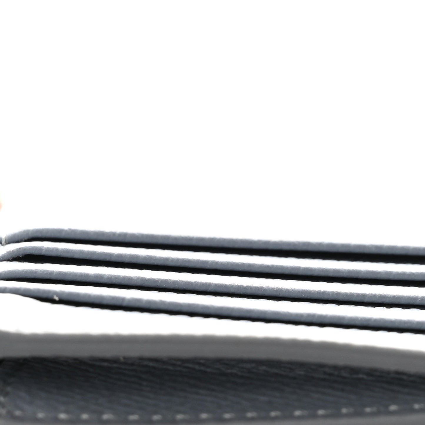 Grained Calfskin Zipped Card Holder Grey