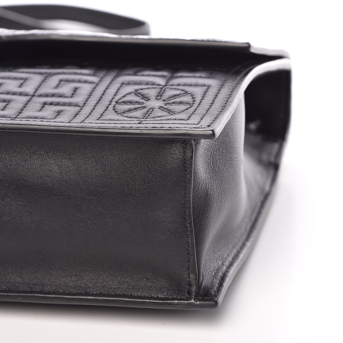 Nappa Ricamo Quilted The Greek Shoulder Bag Black