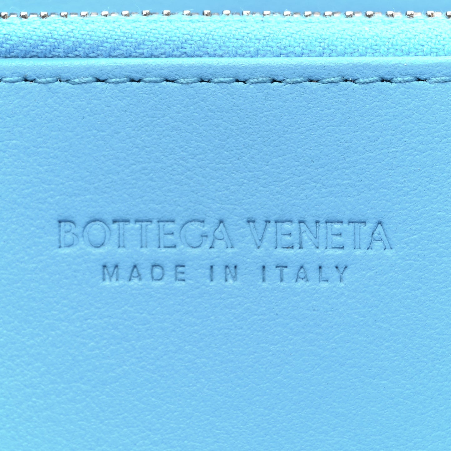 Nappa Intrecciato Zip Around Wallet Sky Blue