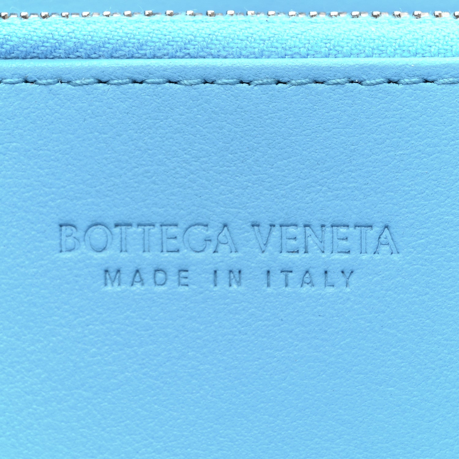Bottega Veneta Nappa Intrecciato Zip Around Wallet Sky Blue 8 of 13