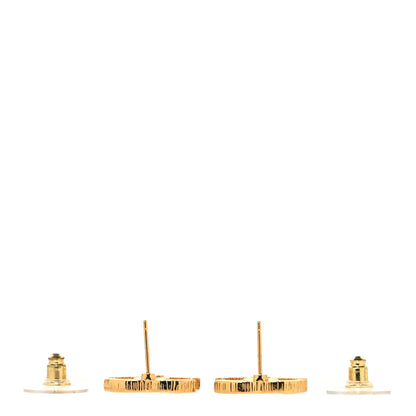Chanel Metal Textured CC Earrings Gold 3 of 5