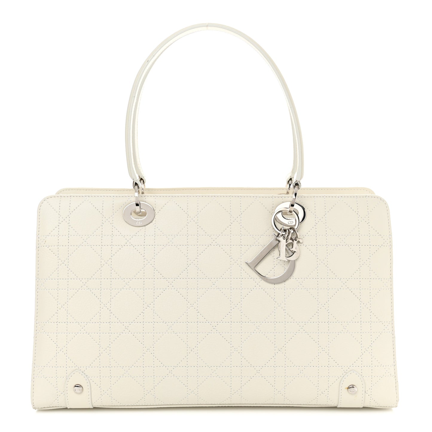 Lambskin Cannage Soft Lady Dior East West White