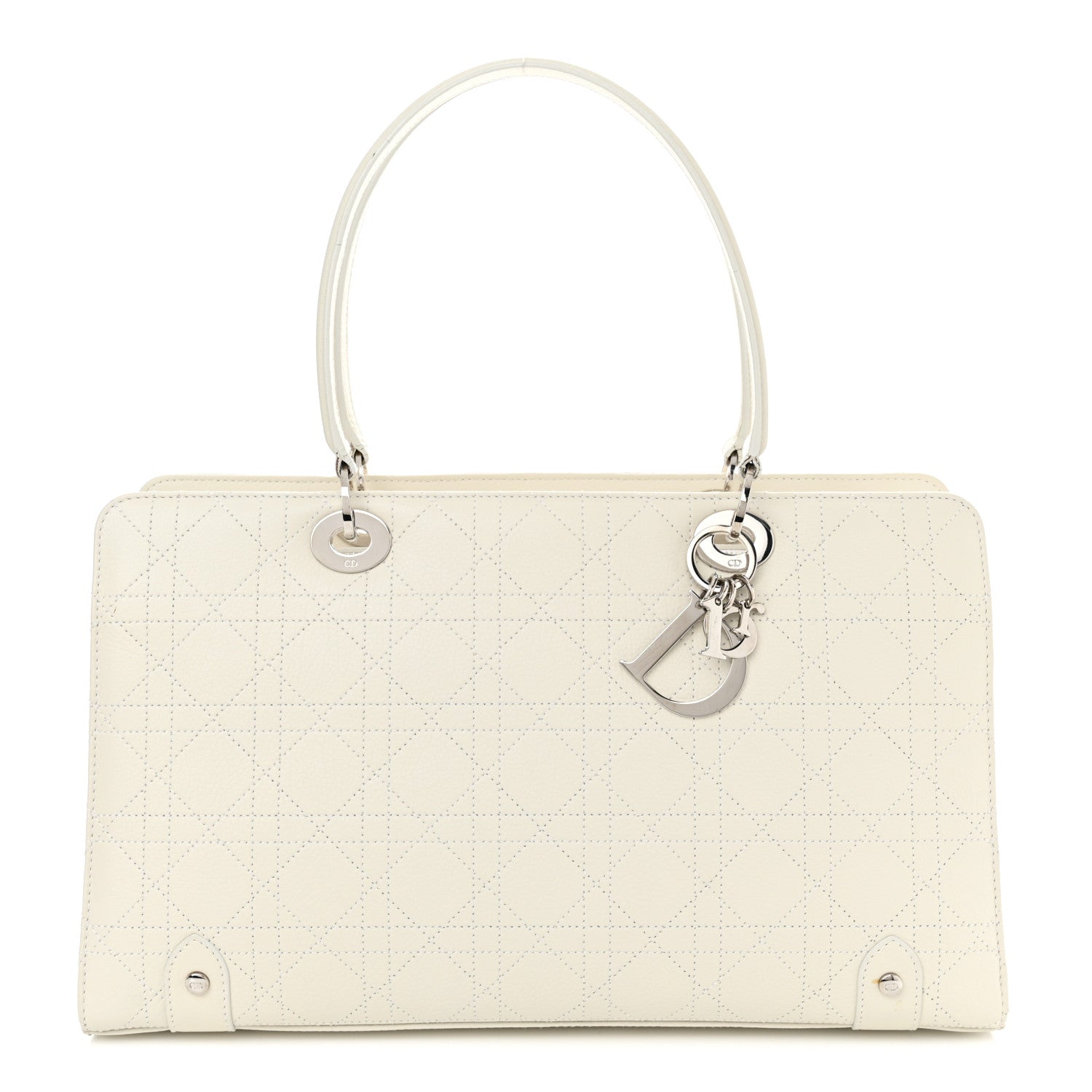 Christian Dior Lambskin Cannage Soft Lady Dior East West White 1 of 20