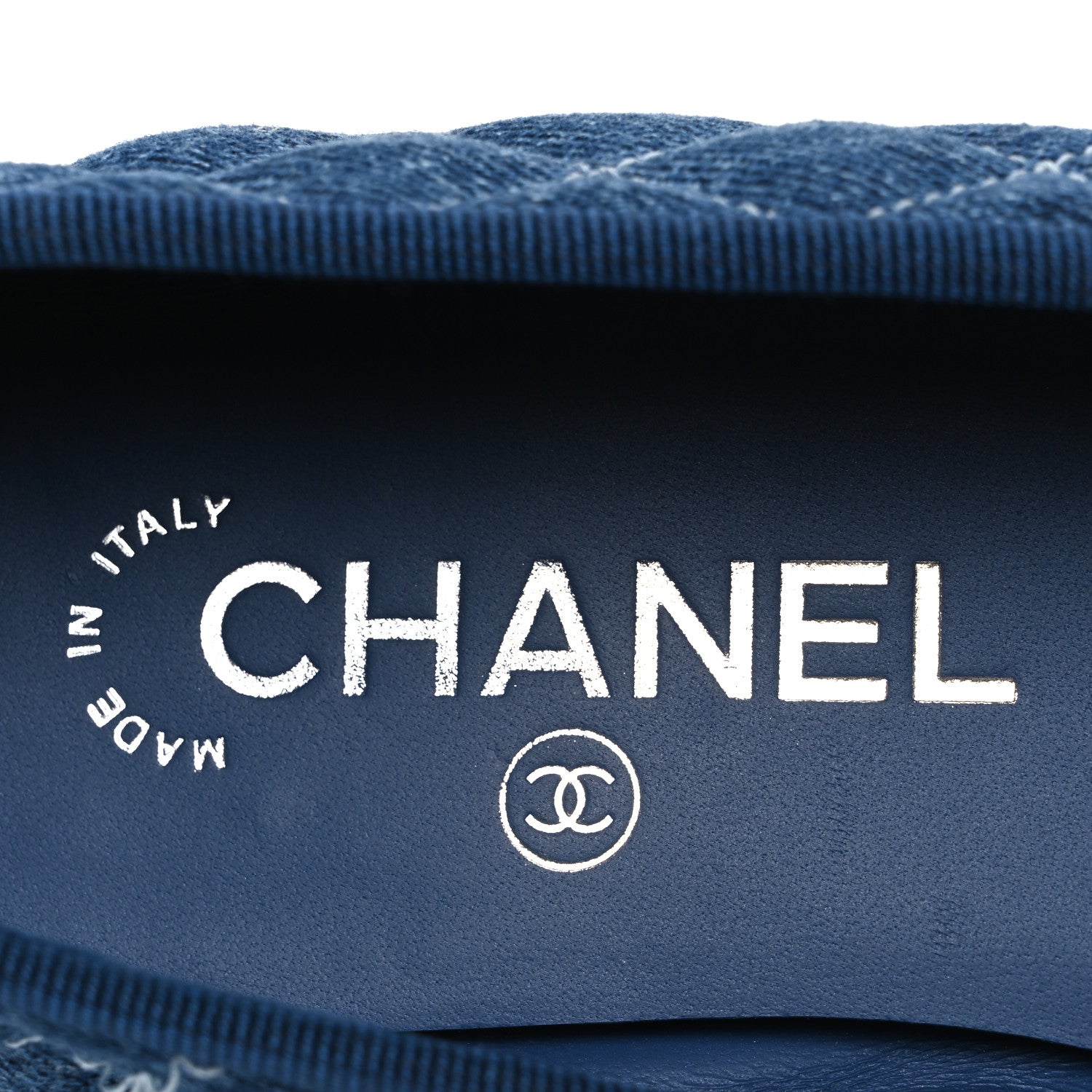Chanel Washed Denim Quilted Cap Toe CC Ballerina Flats 38 Blue 9 of 12