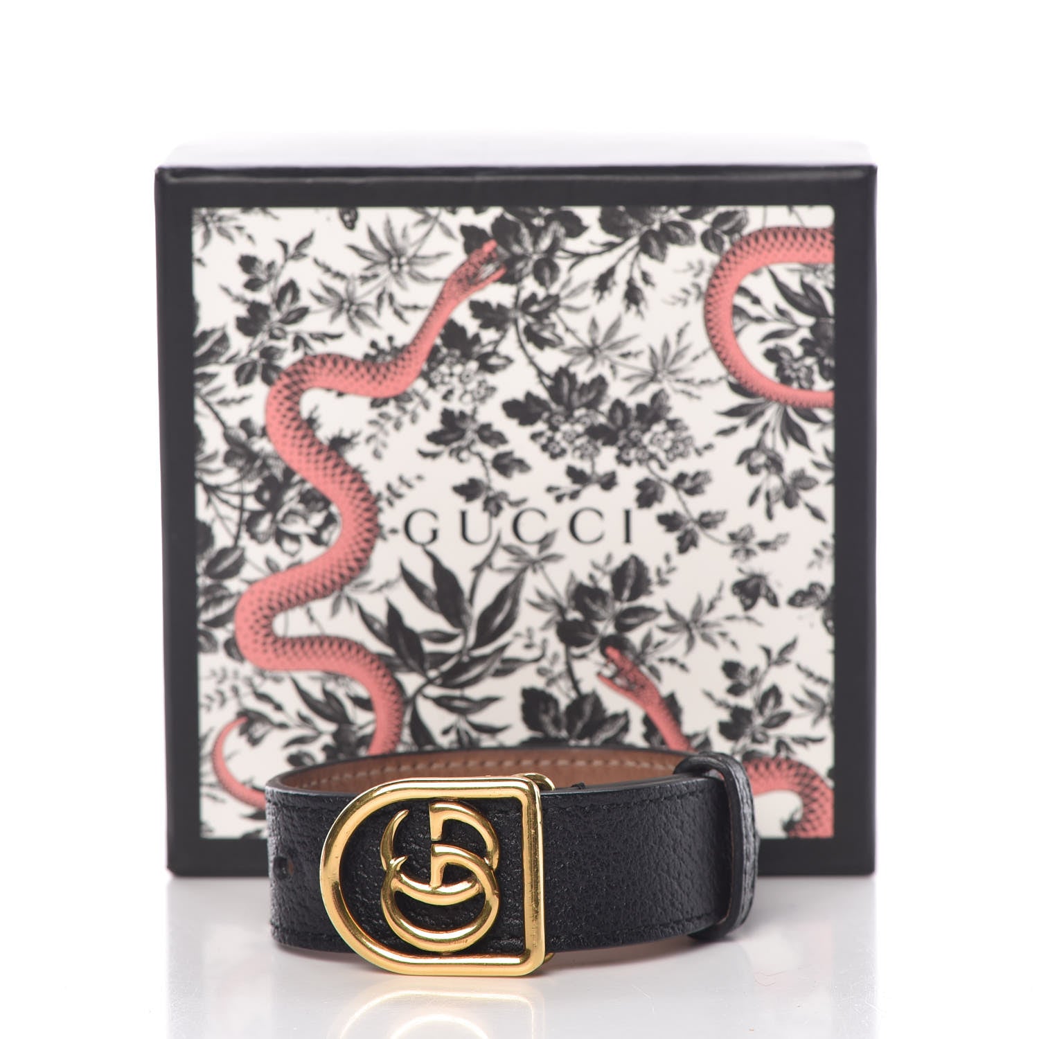 Gucci Calfskin Marmont Double G Bracelet Black 8 of 8
