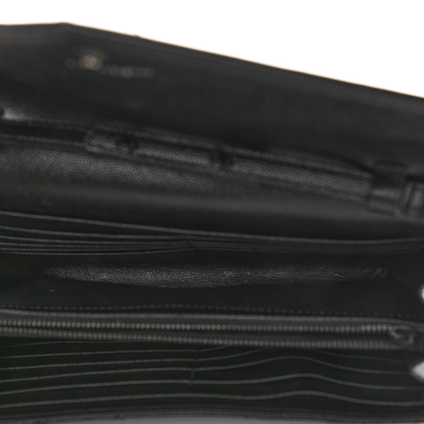 Grain De Poudre Matelasse Chevron Monogram Chain Wallet Black